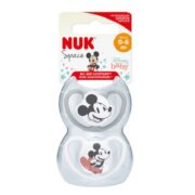 10730725 Pack NUK Set de 2 Chup. Space Mickey Mouse T1 BlancoGris