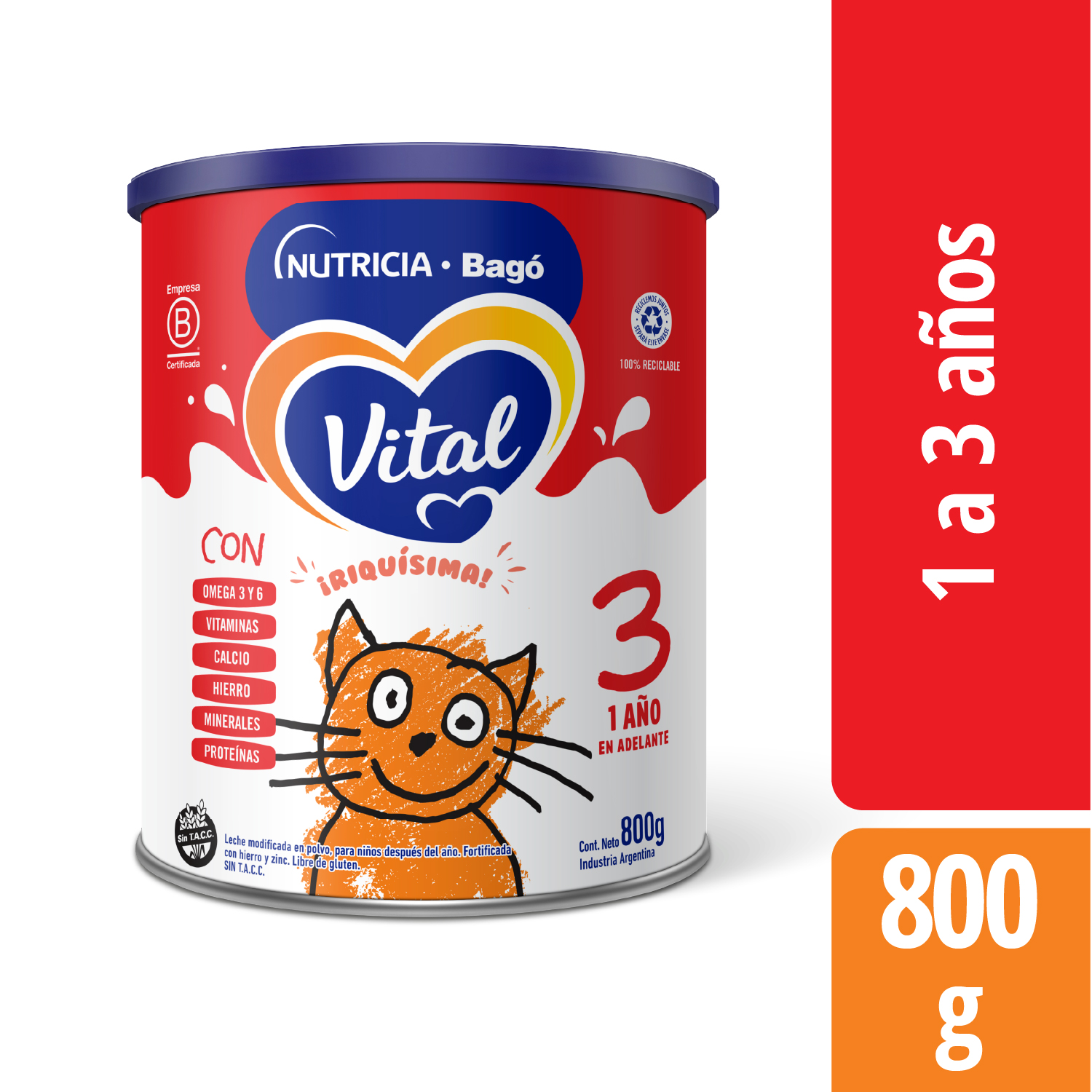 Vital 3 Tarro X 800G (Pedido Bulto X 12U) | Grupo BabyStore