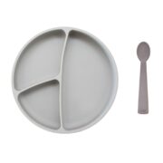 PUNTI PLATO REDONDO SILICONA CDIVISIONES Y CUCHARA COOL GRAY