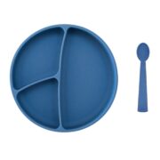 PUNTI PLATO REDONDO SILICONA CDIVISIONES Y CUCHARA OCEAN BLUE