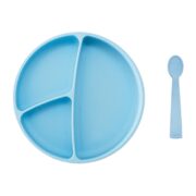 PUNTI PLATO REDONDO SILICONA CDIVISIONES Y CUCHARA SKY BLUE