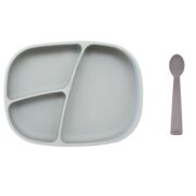 PUNTI PLATO SILICONA CDIVISIONES Y CUCHARA COOL GRAY