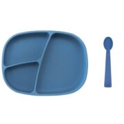 PUNTI PLATO SILICONA CDIVISIONES Y CUCHARA OCEAN BLUE